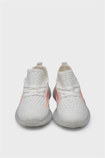 Cool Unisex Çocuk Streç Detaylı Spor Ayakkabı Beyaz ARSLN2022-27