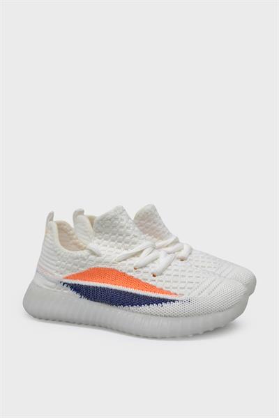Cool Unisex Çocuk Streç Detaylı Spor Ayakkabı Beyaz ARSLN2022-27