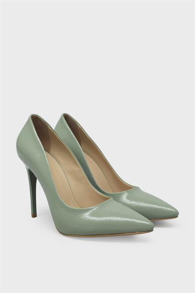 Esstii Kadın İnce Topuklu Klasik Stiletto Ayakkabı Su Yeşili EST095