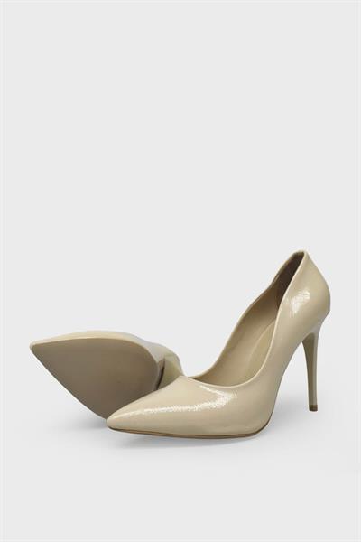 Esstii Kadın İnce Topuklu Klasik Stiletto Ayakkabı Rugan Bej EST095