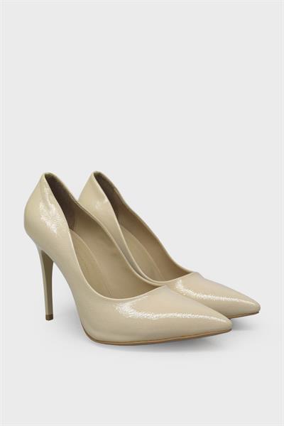 Esstii Kadın İnce Topuklu Klasik Stiletto Ayakkabı Rugan Bej EST095