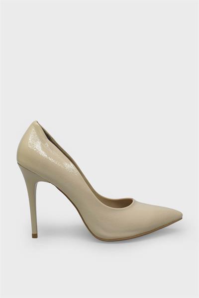 Esstii Kadın İnce Topuklu Klasik Stiletto Ayakkabı Rugan Bej EST095