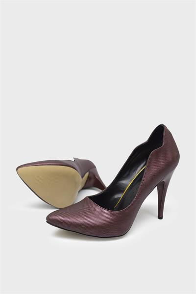 Esstii Kadın Lazer Baskılı Stiletto Bordo EST210