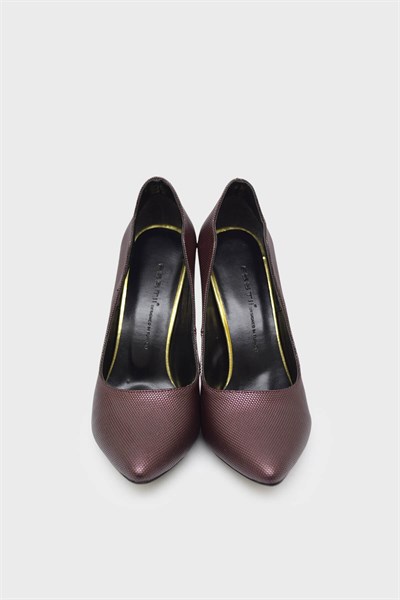 Esstii Kadın Lazer Baskılı Stiletto Bordo EST210