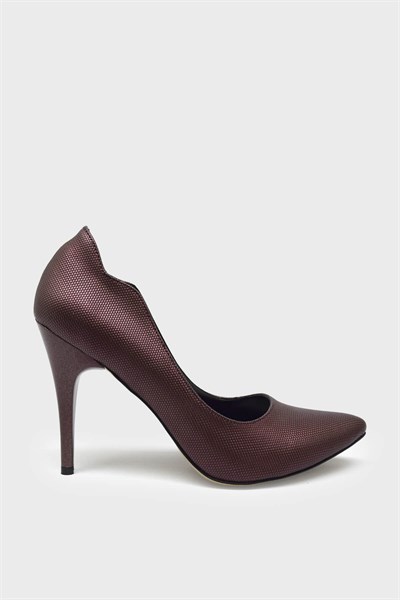 Esstii Kadın Lazer Baskılı Stiletto Bordo EST210
