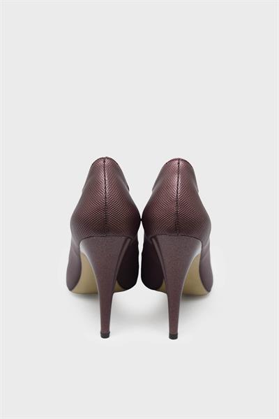 Esstii Kadın Lazer Baskılı Stiletto Bordo EST210