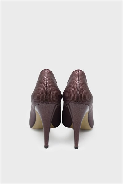 Esstii Kadın Lazer Baskılı Stiletto Bordo EST210