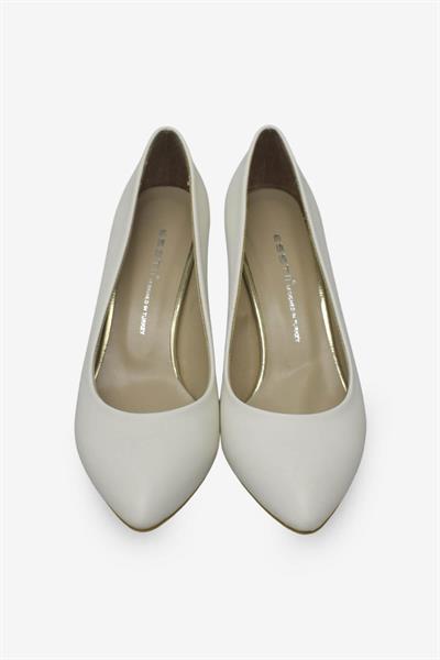 Esstii Kadın Sivri Burun Topuklu Ayakkabı Beyaz EST102