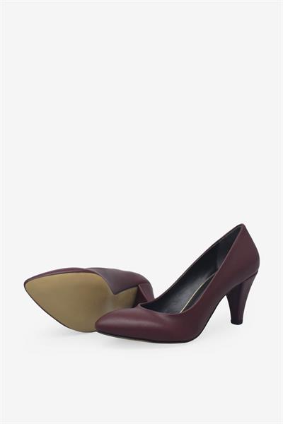 Esstii Kadın Sivri Burun Topuklu Ayakkabı Bordo EST102