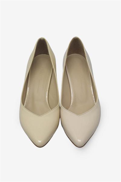 Esstii Kadın Topuklu Ayakkabı Kırışık Bej EST303