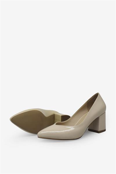 Esstii Kadın Topuklu Ayakkabı Kırışık Bej EST303