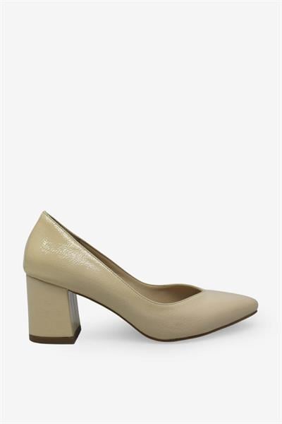 Esstii Kadın Topuklu Ayakkabı Kırışık Bej EST303