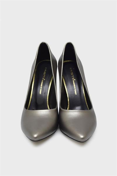 Esstii Kadın Yüksek Topuklu Stiletto Ayakkabı Platin EST100