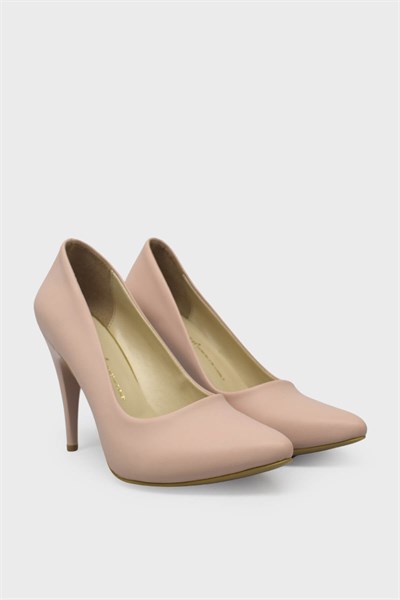Esstii Kadın Yüksek Topuklu Stiletto Ayakkabı Pudra EST100