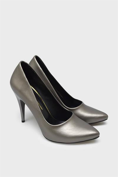 Esstii Kadın Yüksek Topuklu Stiletto Ayakkabı Platin EST100