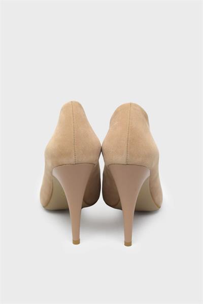 Esstii Kadın Yüksek Topuklu Stiletto Ayakkabı Süet Pudra EST100