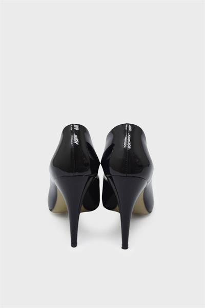 Esstii Kadın Yüksek Topuklu Stiletto Ayakkabı Siyah Rugan EST100