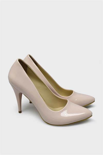 Esstii Kadın Yüksek Topuklu Stiletto Ayakkabı Pudra Rugan EST100
