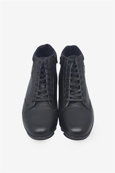 Fosco Erkek Bağcıklı Klasik Deri Bot Siyah FSC9519