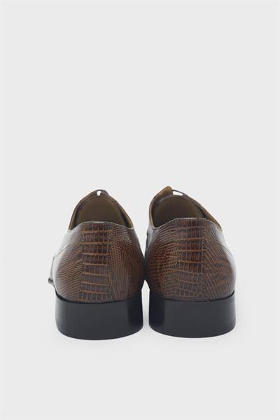 Fosco Erkek Baskılı Klasik Deri Ayakkabı Taba FSC3200