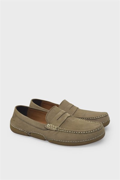 Fosco Erkek Casual Deri Ayakkabı Kum Nubuk FSC-9844