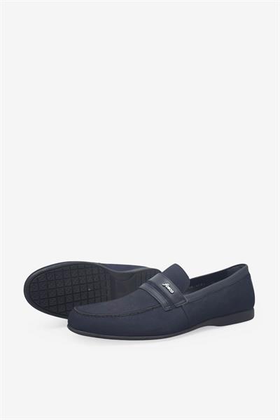 Fosco Erkek Casual Deri Ayakkabı Nubuk Lacivert FSC2767