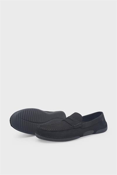 Fosco Erkek Casual Deri Ayakkabı Siyah Nubuk FSC-9844