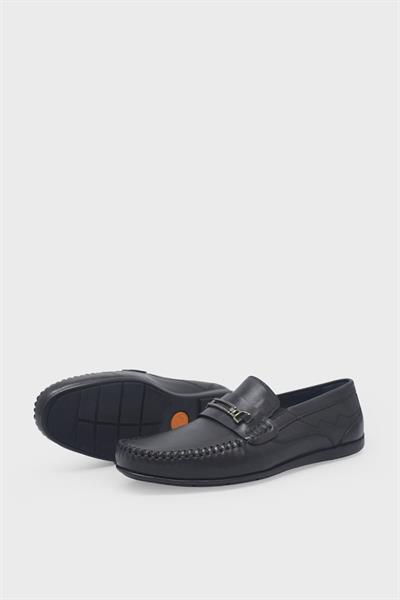 Fosco Erkek Casual Yazlık Deri Ayakkabı Siyah FSC2069