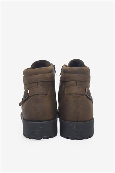 Fosco Erkek Kemer Detaylı Klasik Deri Bot Kahve FSC9536