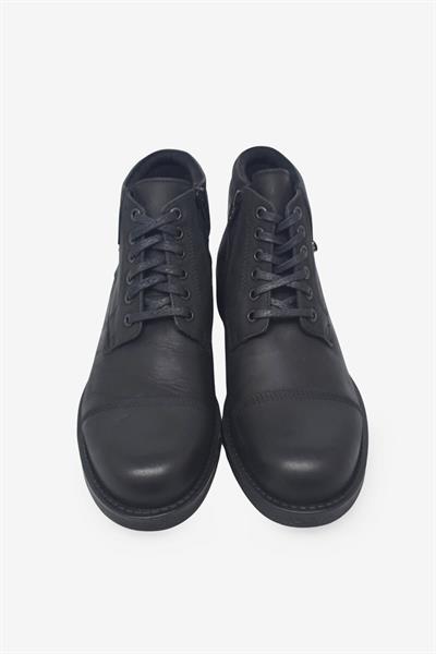 Fosco Erkek Kemer Detaylı Klasik Deri Bot Siyah FSC9536