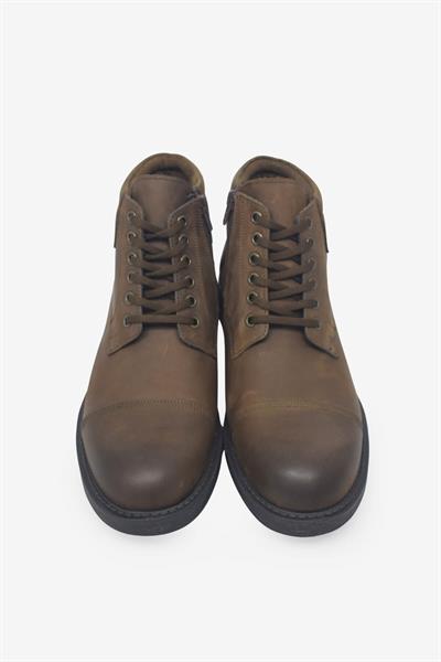 Fosco Erkek Kemer Detaylı Klasik Deri Bot Kahve FSC9536