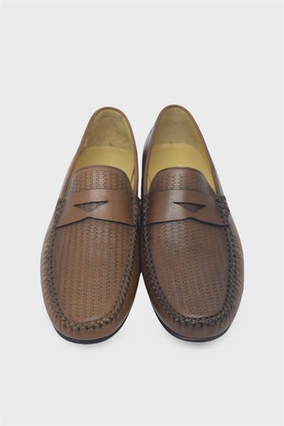 Fosco Erkek Loafer Deri Ayakkabı Taba FSC2752