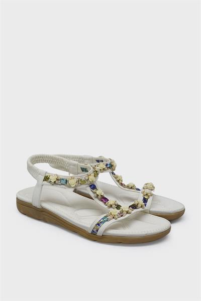 Guja Kadın Casual Sandalet Beyaz BLG230-1