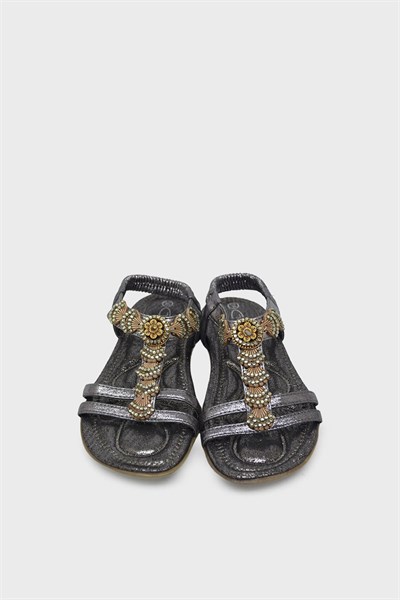 Guja Kadın Günlük Taşlı Sandalet Gri BLG250-2