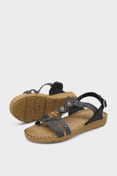 Guja Kadın Günlük Taşlı Sandalet Siyah BLG150-39
