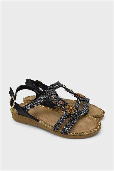Guja Kadın Günlük Taşlı Sandalet Siyah BLG150-39