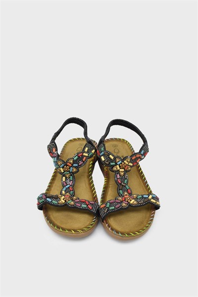 Guja Kadın Günlük Taşlı Sandalet Siyah BLG23Y150-12