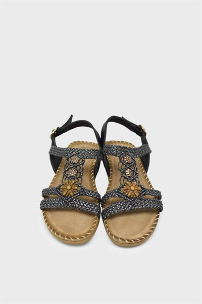 Guja Kadın Günlük Taşlı Sandalet Siyah BLG150-39