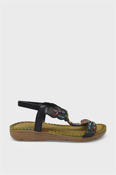 Guja Kadın Günlük Taşlı Sandalet Siyah BLG23Y150-12