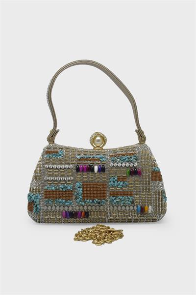Guja Kadın Taşlı El Çantası Camel BLG25YG456