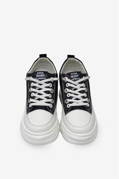 Guja Kadın Yüksek Taban Sneaker Siyah Beyaz BLG25K314