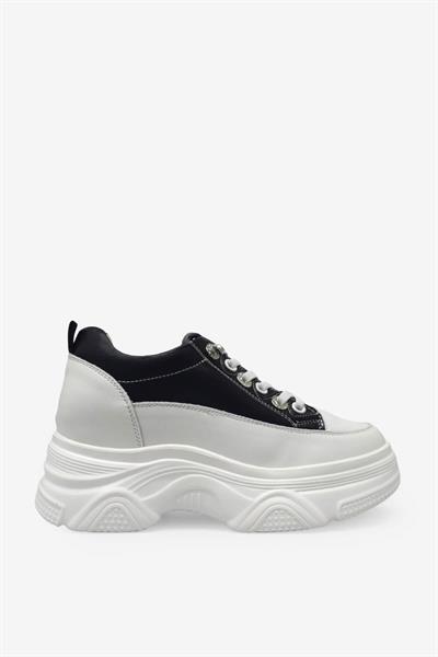 Guja Kadın Yüksek Taban Sneaker Siyah Beyaz BLG25K314