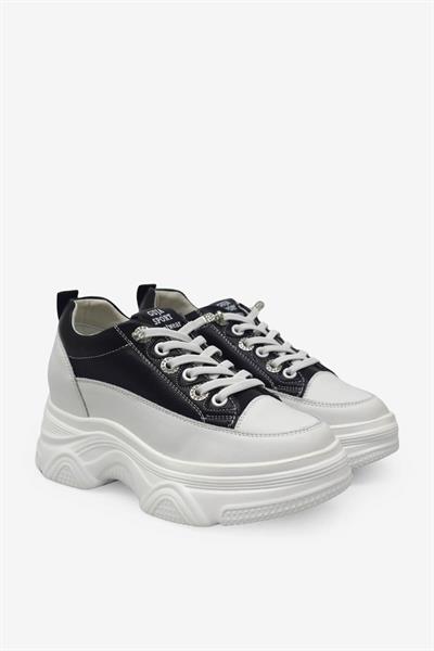 Guja Kadın Yüksek Taban Sneaker Siyah Beyaz BLG25K314