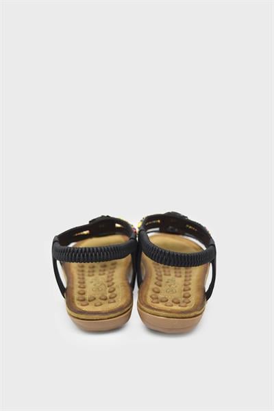 Guja Kız Çocuk Boncuklu Lastikli Sandalet Siyah BLG23Y157-24