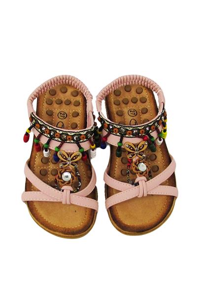 Guja Kız Çocuk Lastikli Boncuklu Sandalet Pembe G22Y154