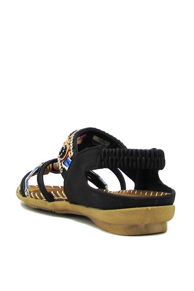 Guja Kız Çocuk Lastikli Taş Detaylı Sandalet Siyah BLG22Y154-3