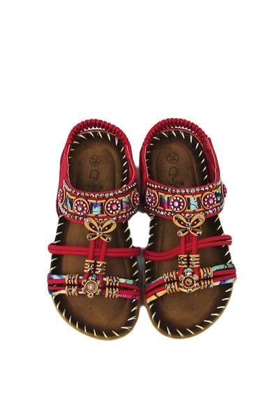 Guja Kız Çocuk Lastikli Taş Detaylı Sandalet Kırmızı BLG22Y154-3