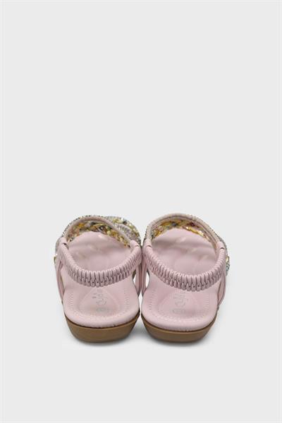 Guja Kız Çocuk Örgü Detaylı Taşlı Sandalet Pudra BLG23Y158-7