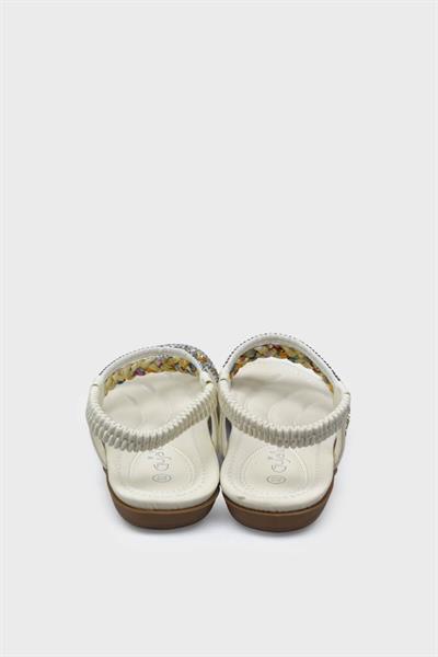 Guja Kız Çocuk Örgü Detaylı Taşlı Sandalet Beyaz BLG23Y158-7