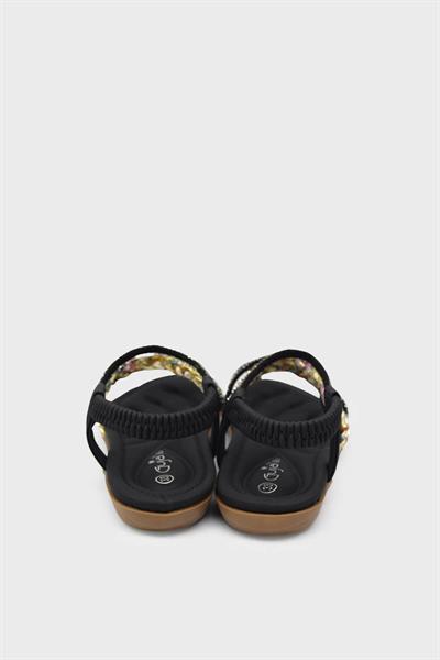 Guja Kız Çocuk Örgü Detaylı Taşlı Sandalet Siyah BLG23Y158-7